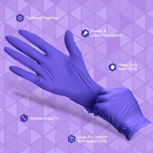 PElPU Nitrile Gloves, Disposable cleaning, Powder Free, Latex Free, Non-Sterile Protective Gloves - size: X-Large (Pack of 100)