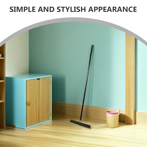 Outdoor Floor Scrub Brush with Aluminum Alloy Threaded Head, 80cm Long Handle Heavy Duty Patio and Sidewalk Broom for Concrete Driveway, Tub and Tile Cleaning in Home and Garden