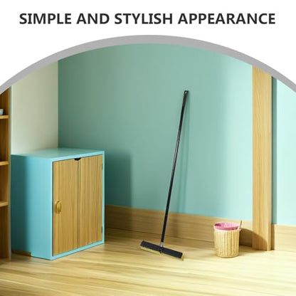 Outdoor Floor Scrub Brush with Aluminum Alloy Threaded Head, 80cm Long Handle Heavy Duty Patio and Sidewalk Broom for Concrete Driveway, Tub and Tile Cleaning in Home and Garden
