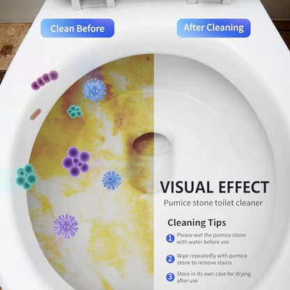 Laiyeoy Toilet Bowl Cleaner Pumice Stone -Hard Water Stain Remover, Powerfully Removes Toilet Bowl Rings，Rust &Lime，Ideal for Toilet Brush/BBQ Grills/Sink/Pool/Bathroom【2Pack】 (Extra Long Handle) - color: Extra Long Handle