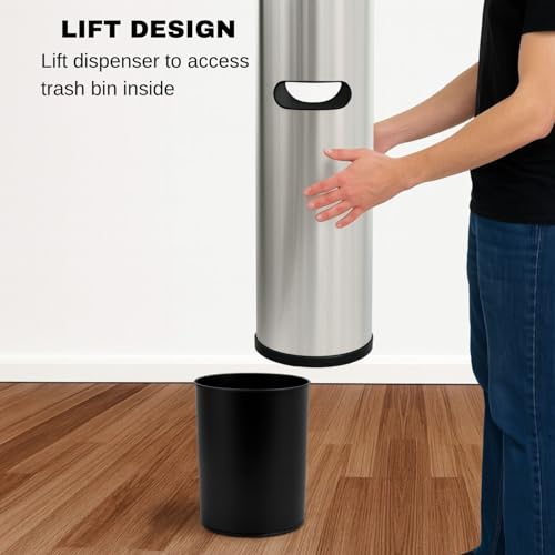 Tazza Budget Gym Equipment Wipe Dispenser – Ultra-Discount Model with Lift-Off Access, Compact Wipes Holder & Built-in Trash Can