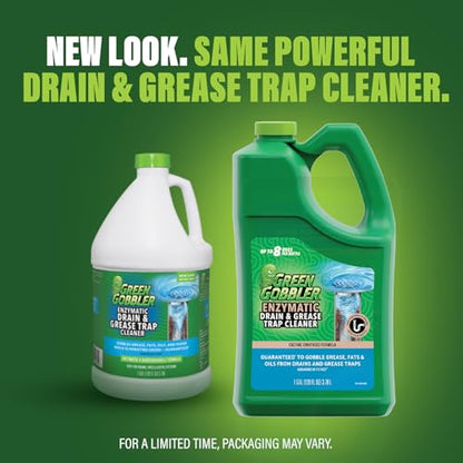 Green Gobbler Enzyme Drain Cleaner | Controls Foul Odors & Breaks Down Grease, Paper, Fat & Oil in Sewer Lines, Septic Tanks & Grease Traps | 1 Gallon - size: 1 Gallon
