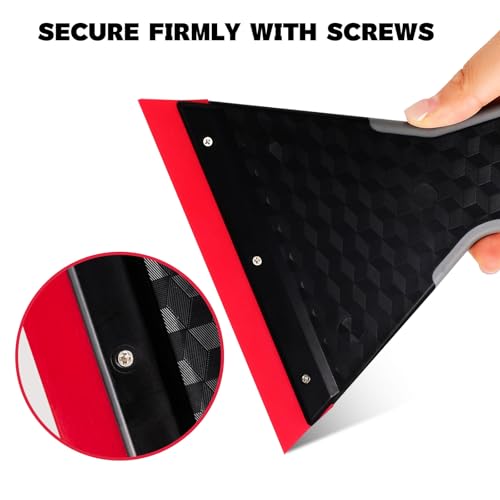Professional Window Tint Tools Triangle Squeegee PPF Tool - 2 Pack | Long Handle Scraper, TPU Rubber Blade, Water Removal Tool, Auto Tinting Film Installing, Windshield Rear Glass Cleaning