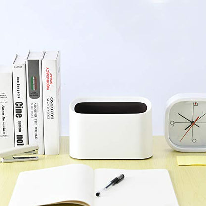 SUBEKYU 0.4 Gal Mini Countertop Trash Can, Small Desktop Garbage Can for Office, Tiny Wastebasket, Plastic, White - color: White 0.4 Gal No Lid