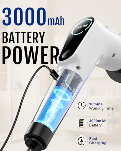 Dovety Electric Spin Scrubber, Shower Scrubber, Power Cleaner Tools with 8 Replaceable Brush Heads, Cleaning Brush with Extension Handle, 2 Adjustable Speeds, 90Mins Work Time for Home Bathtub-White - color: White