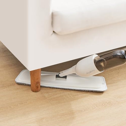 True & Tidy Complete Floor Care System with Multi-Surface Steam Mop and Spray Mop with Refillable Bottle (White)
