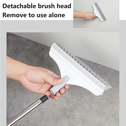 Detachable Long Handle 120 Degree Rotatable Shower Floor Scrubbing Brush for Bathroom Kitchen Home Tool (White)