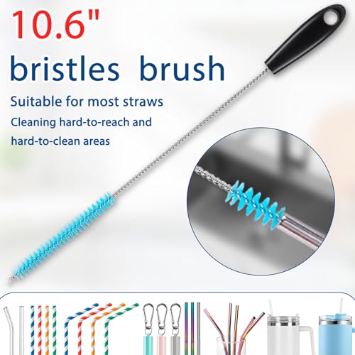 Bottle Brush Cleaner Kit, Water Bottle Washer & Cup Scrubber Brush Set | Bottle Cleaning Brush Set with Straw, Glass Water Bottle Washer and Cup Scrubber Kit for All Bottles