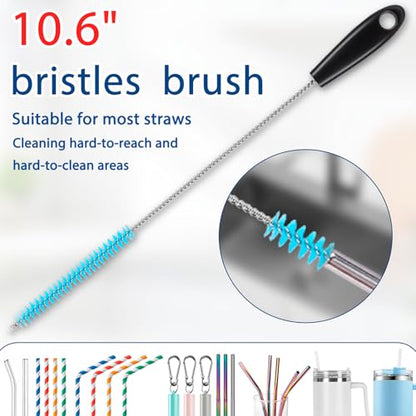 Bottle Brush Cleaner Kit, Water Bottle Washer & Cup Scrubber Brush Set | Bottle Cleaning Brush Set with Straw, Glass Water Bottle Washer and Cup Scrubber Kit for All Bottles