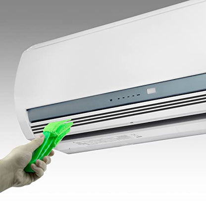 2 Pieces Microfiber Blind Duster Brushes with 6 Microfiber Sleeves Window Blind Cleaner Dust Collector Tools with Extra Microfiber Sleeves for Window Shutters Vent Air Conditioner