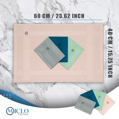 Microfibre Premium Cleaning Cloth Set of 4 - Magic Cloth | All Purpose, Absorbent Washcloth | Microfiber for Window, Kitchen, Bathroom | Lint-Free, Scratch-Free Glass CLoth |16'' x 24''| Salmon Series