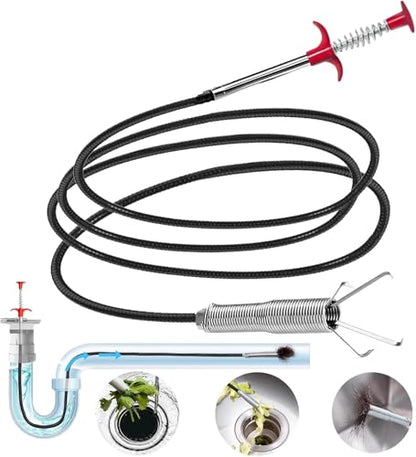 Drain Snake Hair Drain Clog Remover, 61 Inch Shower Snake Sink Unclogger Tool for Home Sink, Bathroom Tub,Drain, Toilet, Tight Spaces - color: 61inch