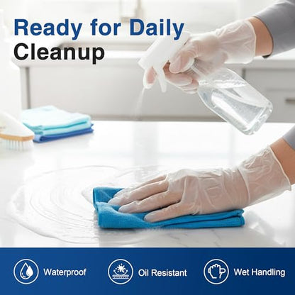 Schneider Clear Vinyl Exam Gloves, Latex-Free, Disposable Medical Gloves, Cleaning Gloves, Food Safe, Powder-Free, 4 mil - size: Small