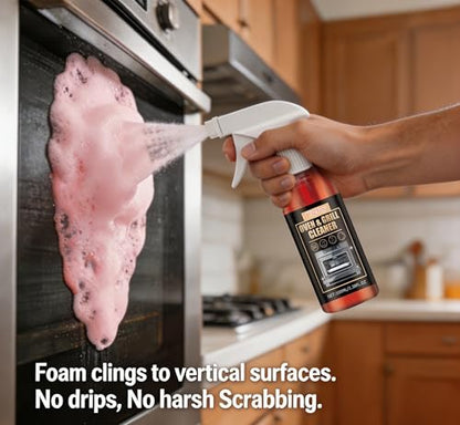 Oven Cleaner Heavy Duty – Foam Spray for Kitchen Grease, Stovetop, Grill, Cookware, Countertop, Baked-On Food, Multi-Surface Degreaser (100ml, 1PC)