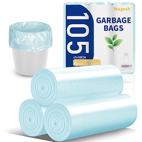 Magesh 105 Blue 4 Gallon Trash Bags, 45x50cm, 105 Count - style: 4 Gallon 105 Blue
