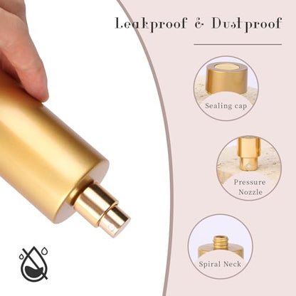 2pcs 50ml Glass Spray Bottle for Perfume,Refillable Travel Perfume Atomizer Bottles,Gold Portable Cologne Atomizer Empty Bottle. (Gold*2) - color: Gold*2