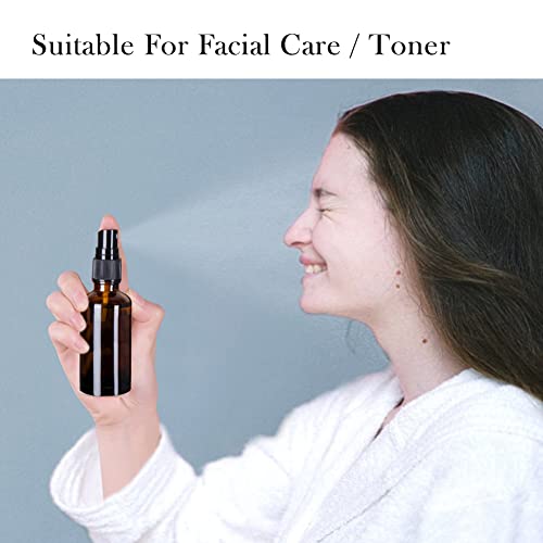 9 Pack Amber Glass Small Spray Bottles, 2oz Travel Fine Mist Empty Mini Spray Bottles for Essential Oils and Hair - color: Amber-9 Pack