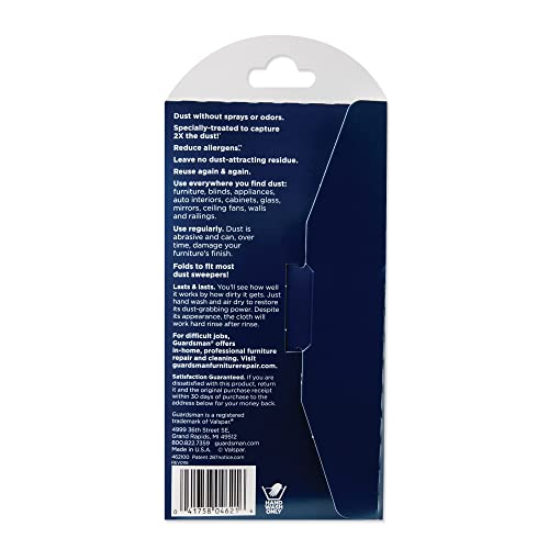 Guardsman Wood Furniture Dusting Cloths - 1 Pre-Treated Cloth - Captures 2x The Dust of a Regular Cloth, Specially Treated, No Sprays or Odors - 462100