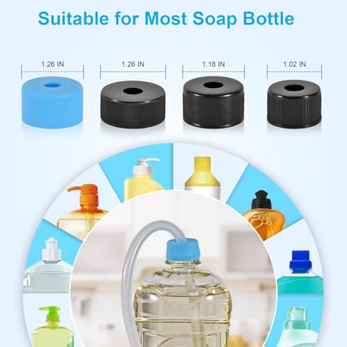 Soap Dispenser Extension Tube Kit, 47" Long Under Sink Soap Dispenser Tube kit with Check Value, Dish Soap Dispenser Hose for Kitchen Sink Countertop, No More Refilling A Tiny Bottle