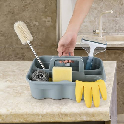 Zopnny Multiuse Caddy Organizer with Handle, Plastic Shower Caddy Basket, Divided Storage Tote Holder for Bathroom, Shower, Cleaning, Kitchen, Office, Dorm (6-Pack)