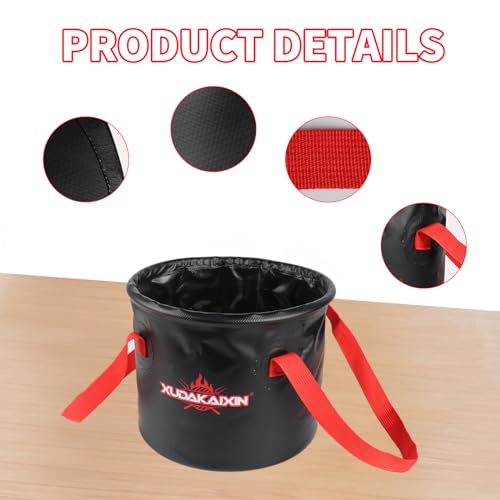 XUDAKAIXIN Grill Brush Collapsible Water Bucket for Grill Cleaning, Camping, and Outdoor Activities (Only Water Bucket No Grill Brush)-Black - style: XUDAKAIXIN Water Bucket