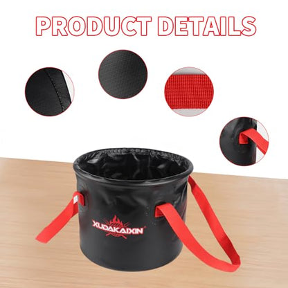 XUDAKAIXIN Grill Brush Collapsible Water Bucket for Grill Cleaning, Camping, and Outdoor Activities (Only Water Bucket No Grill Brush)-Black - style: XUDAKAIXIN Water Bucket