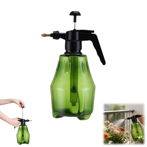 1.5L Water Spray Bottles, Hand Held Pressure Plant Mister with Top Pump, Continuous Spray Bottle for Plants, Watering Can with Adjustable Nozzle for Outdoor Indoor Gardening and Cleaning Work (Green) - color: Green