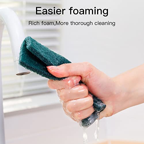 Heavy Duty Scour Pads Sponge Dish Scrubber Non-Scratch Green Reusable Household Scrub Pads for Kitchen and Dish Cleaning Tool (24Pcs) - style: 24Pcs