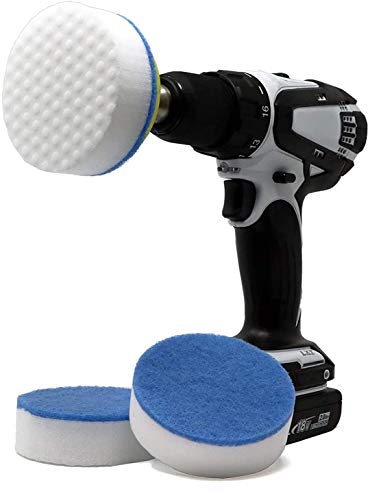 Drill Powered Cleaning Sponges - Magic Eraser with Drill Attachment | High Density Melamine Pads for Bathroom, Kitchen, Grout, Baseboards, Stain Removal | Cordless Power Scrubber Tool