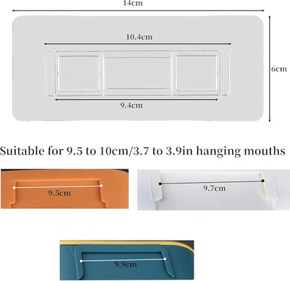 6 PCS Adhesive Toothbrush Holders Wall Mounted Sticky Pads, Rectangular Shower Caddy Adhesive Replacement ,Strongly Waterproof Traceless Adhesive Hooks, No Drilling for 3.7 to 3.9 In Hanging Mouths