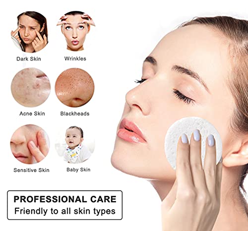 50-Count Compressed Facial Sponges for Daily Cleansing and Gentle Exfoliating, 100% Natural Cellulose Spa Sponge Perfect for Removing Dead Skin, Dirt and Makeup - color: White