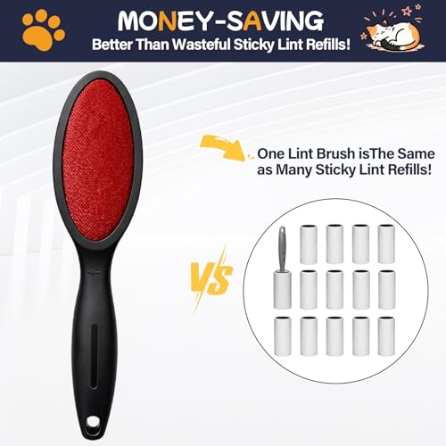 1 Pack Magic Lint Remover Brush for Pet Hair, Reusable 2-Sided Lint Brush for Clothes, Bedding, Carpet & Furniture, No Sticky Lint Roller Refills Needed - color: Lint Brush - 1 Pack