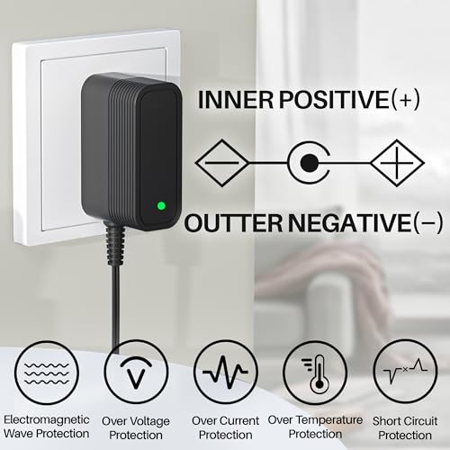 9V Charger for Homitt Electric Spin Scrubber Power Cord for Homitt Scrubber Charger Power Supply for Scrubber Compatible with Homitt HM115C, HM115CW, HM115CD,HM115CG HM204C Power Scrubber AC Adapter
