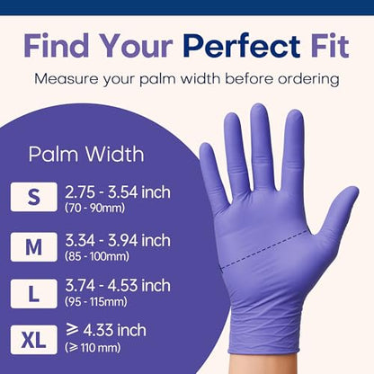 Supmedic Medical Soft Max™ Nitrile Disposable Gloves, 100 Ct Latex-Free Powder-Free Food Safe Cooking Cleaning Lab Exam Glove - color: X-large (Blue Violet)