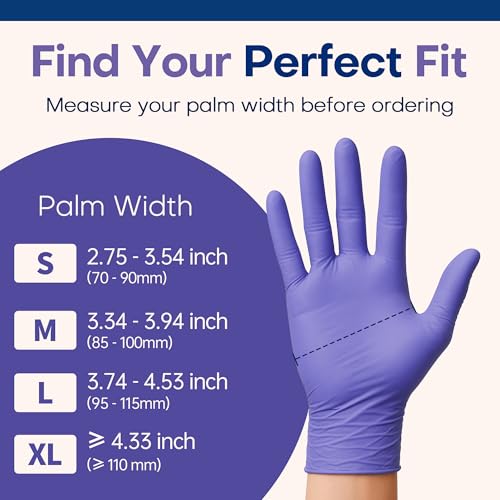 Supmedic Medical Soft Max™ Nitrile Disposable Gloves, 100 Ct Latex-Free Powder-Free Food Safe Cooking Cleaning Lab Exam Glove - color: Medium (Blue Violet)