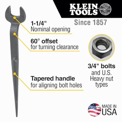 Klein Tools Canvas Bucket and Spud Wrench, 75-Pound Load Rated Bucket with Black Molded Bottom and 3/4-Inch Bolt Alloy Steel Heavy Nut Wrench