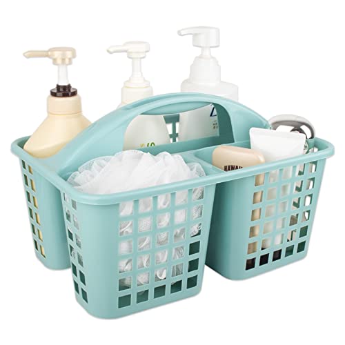 Portable Shower Caddy Basket with Compartments Cleaning Supplies Organizer with Handle Plastic Storage Divided Tool Bin for Bathroom, Bedroom, Kitchen, College Dorm, Garden, Under Sink, Light Blue - color: Light Blue