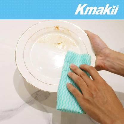 KMAKII Handi Wipe Reusable Cloths - Multi-Purpose Disposable Dish Cloths and Towels, Ultra Absorbent, Fast-Dry, Durable Cleaning Wipes for Kitchen and Home, Green, 11.8 x 21 inches, Pack of 80 - color: Green