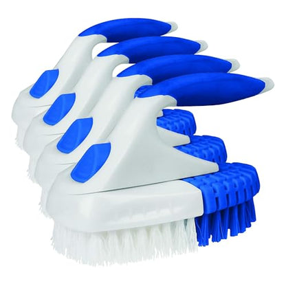 Clorox Multipurpose Flex Scrub Handheld Cleaning Brush with Removable Handle, Blue/White (Pack of 4) - size: 1 Count (Pack of 4)