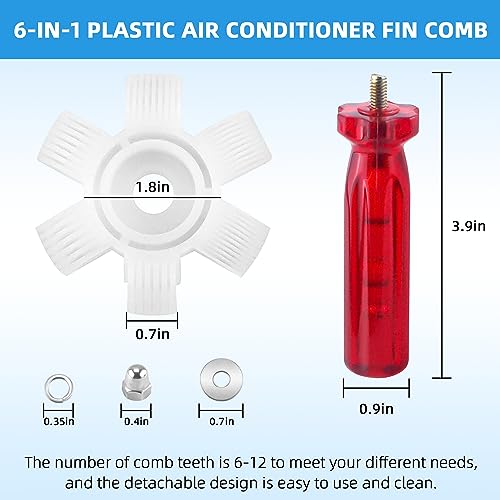 AMI PARTS 5 PCS Air Conditioner Fin Cleaner Set Include 3 Different Air Conditioner Condenser Fin Comb and 2 Different Condenser Fin Comb Brush