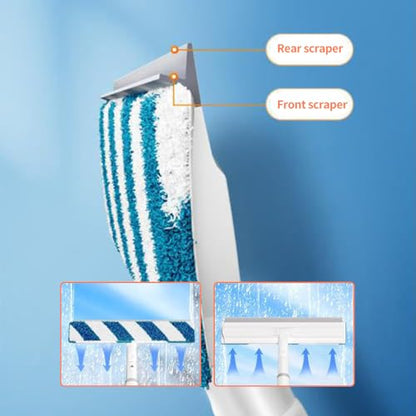 AIIONP 2024 New Dual Side Mist Retractable Window Cleaner, 3 In 1 Household Squeegee, 13 Inch by 51.2 Inch, Modern Glass Cleaning Tool, Window Spray Cleaning Brush, With 1 Microfiber Cloth - color: With 1 Microfiber Cloth