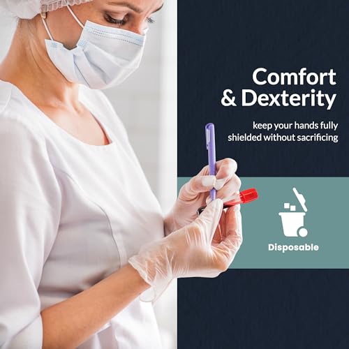 MED PRIDE Disposable Medical Grade Vinyl Exam Gloves, Latex & Powder Free, Ultra-Strong, for Healthcare & Food Handling (Medium (Pack of 100) 100 Clear) - size: Medium (Pack of 100)