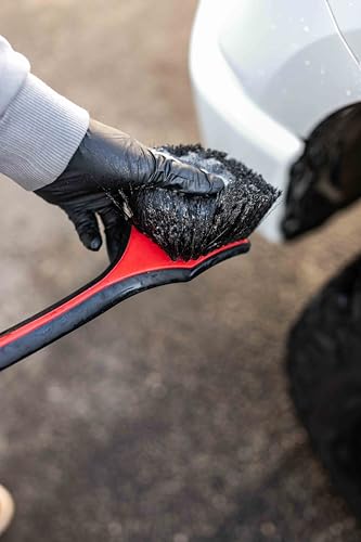 Detail Factory - Fender Well Brush - Ergonomic ProGrip Handle, Stiff Synthetic Bristles, Ergonomic Design, Clean Your Wheel Wells with Ease - Octane Underglow - color: Underglow