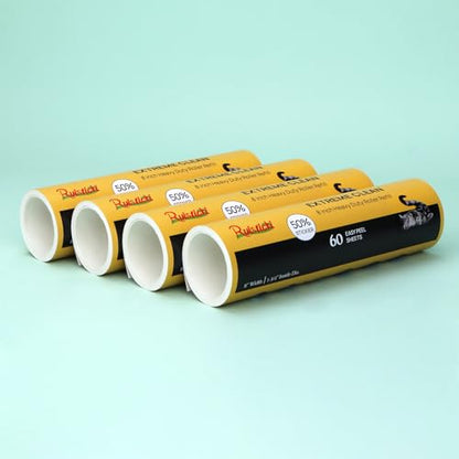 50% Stickier Large Surface Roller Refill for Scotch-Brite 8 inch Lint Roller, Works Great On Pet Hair, Extra Sticky 60 Sheets per Refill, Pack of 4, 240 Sheets Total - size: 8 inch