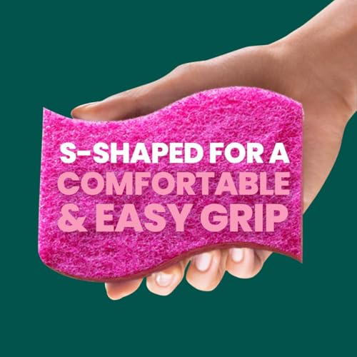 Scotch-Brite Delicate Care Scrub Sponges, 6 Count (2 Packs of 3) – Non-Scratch Cleaning for Glassware, Non-Stick Cookware
