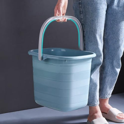 Didiseaon Plastic Bucket with Handle Rectangular Tub Portable Water Pail Utility Storage Bucket for Household Cleaning Supplies 11L, 26.00X24.50X18.50CM