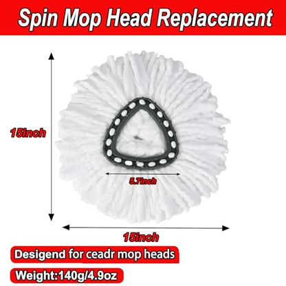 10 PCS Spin Mop Replacement Head,100% Microfiber Mop Heads Replacements Compatible with Cedar Easywring 1-Tank System, 360 Degree Round Mop Refills for Easy House Cleaning Floor Mopping - size: 10PCS