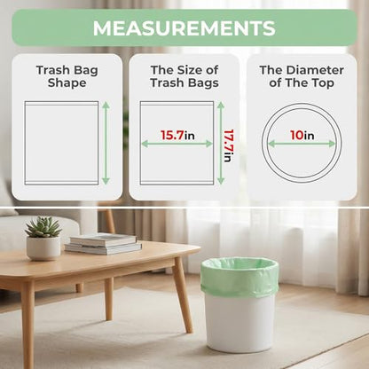 Small Trash Bags 1.2 Gallon: 150 Counts Bathroom Trash Bags Unscented Small Garbage Bags Strong Leak-Proof Trash Liners for Office Bedroom - YHEEL - color: 1.2Gal-Green-150pcs