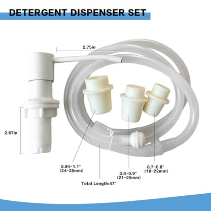 Soap Dispenser for Kitchen Sink, Built in Sink Soap Dispenser (Brushed Nickel), Countertop Soap Dispenser Pump with 47" Extension Tube kit, No Need to Fill Little Bottle Again (Wire Drawing) - color: Wire Drawing
