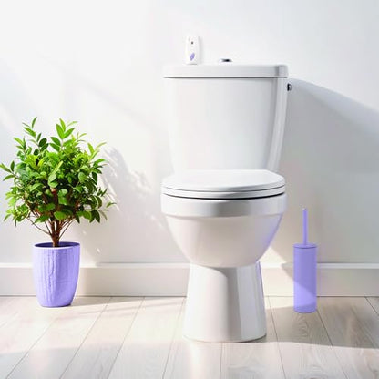 Spirella Akira Toilet Brush with Holder Stainless Steel Lavender Matt - color: Purple.